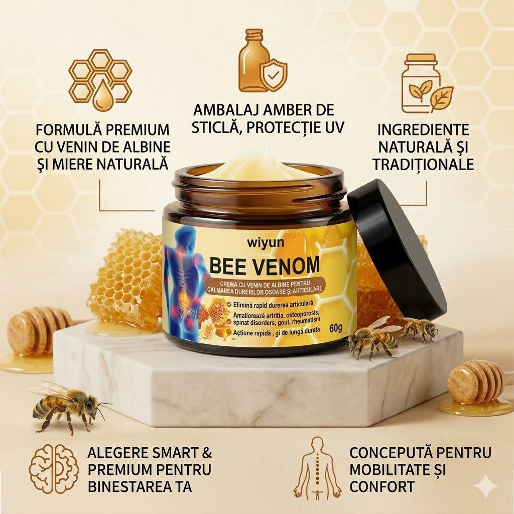 Cremă calmantă cu venin de albină 🐝🍯