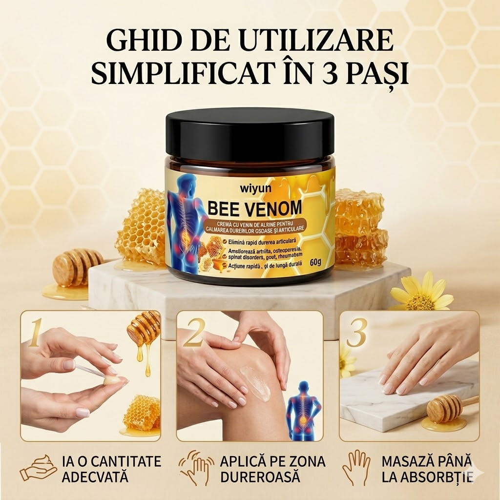 Cremă calmantă cu venin de albină 🐝🍯